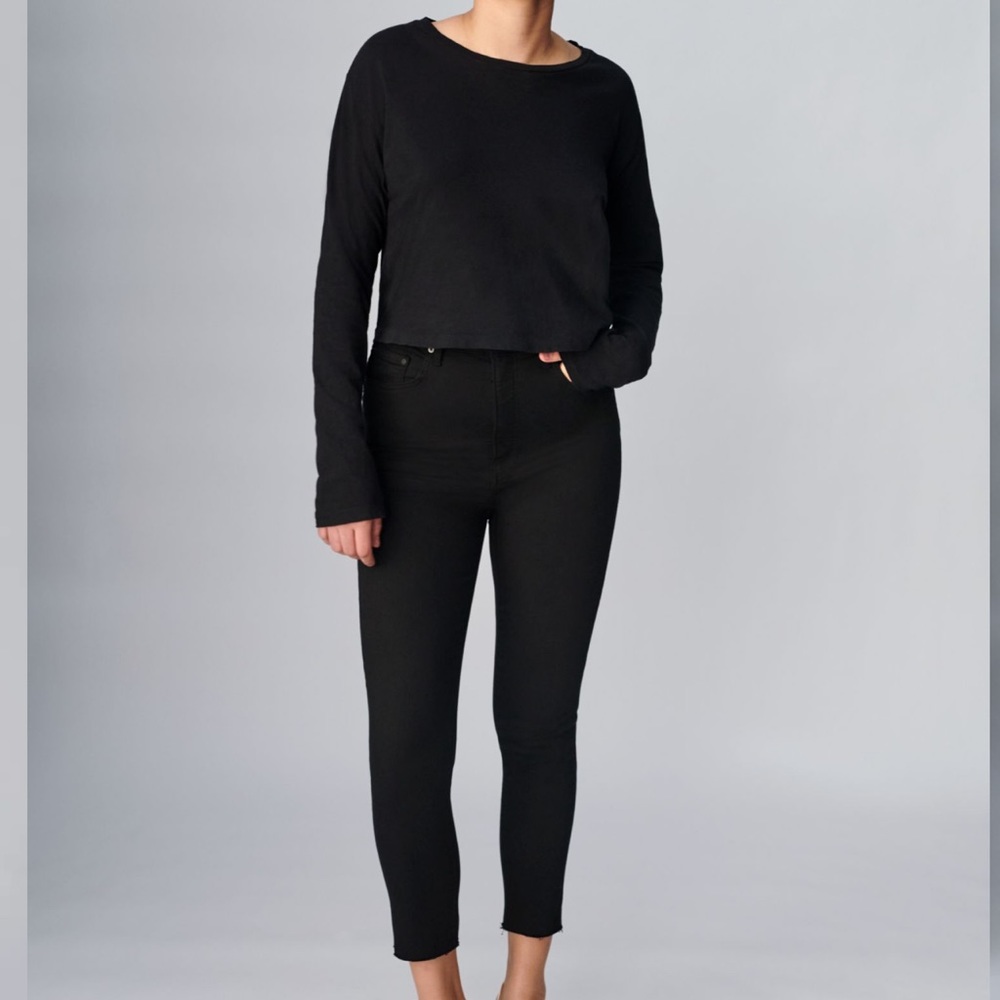 Denim Forum Lola High Rise Cropped Skinny Jean Black - sold out online!